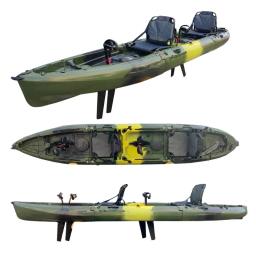 Destacável caiaque de pesca para desportos aquáticos, 2 pessoa modular, três seção, Pedal Drive, emenda, alta qualidade - Image 1