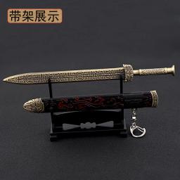 22cm Cobre Preto Padrão Espada Antiga Full Metal Corpo a Corpo Arma de Duas Mãos Modelo 1/6 Boneca Brinquedo Acessórios de Equipamentos para Meninos Dropshipping Atacado Venda Quente Presentes Novo Presente de Chegada - Image 6