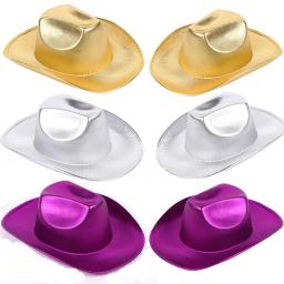 Chapéu de cowboy cintilante para festas aurora glitter, selvagem para despedida de solteira, discoteca, chapéu para atriz cantora - Image 1