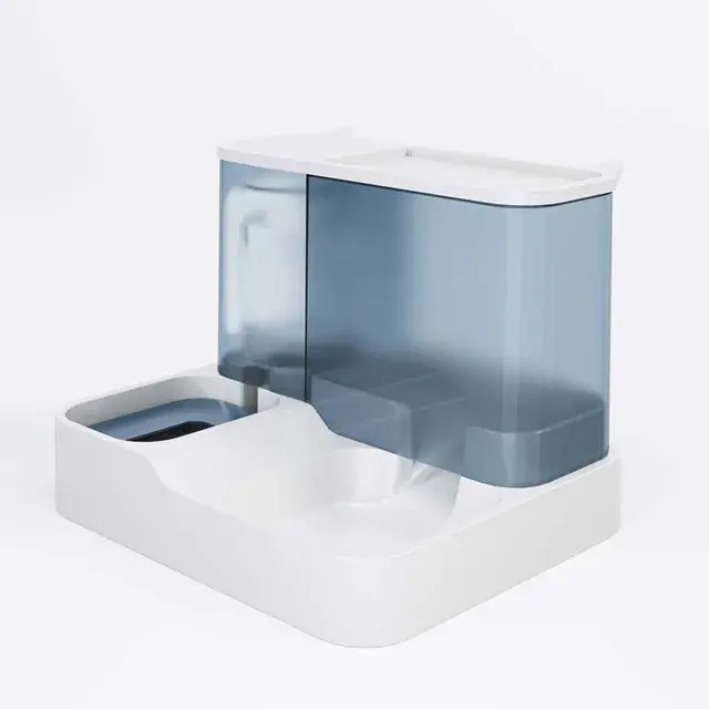 Dispensador Automático de Ração para Gatos com Recipiente de Água e Separação para Ração Seca e Úmida – Suprimentos para Animais de Estimação