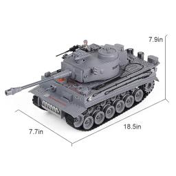 Fumar tanque rc atirar bala infravermelho tanque de controle remoto brinquedo tigre modelo militar vibratório recoil com som led presente do menino - Image 6