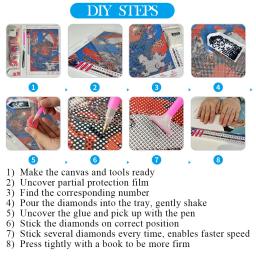 DIY lunética flor diamante pintura, guache, strass completa, mosaico bordado, ponto cruz Kit, decoração da casa, 5D - Image 6