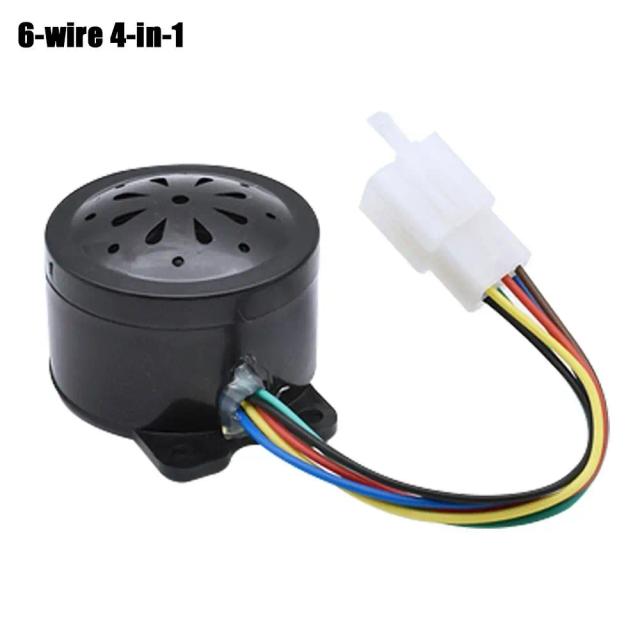 Campainha de Direção Antirroubo com Chifre e Voz Reversa para Bicicletas Elétricas 48V e 60V - 3 em 1