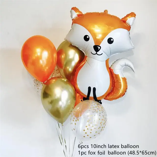 Balões de Safari na Selva: Adoráveis Balões de Papel Alumínio de Raposa, Coelho e Ouriço para Decoração de Festa de Aniversário e Baby Shower