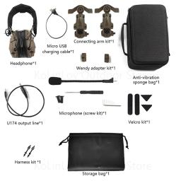 Militares eletrônicos Tiro Armuffs, Tactical Bluetooth Headset, ops Núcleo do Arco e Wendy M-LOK Capacete, Airsoft Caça Ouvido - Image 6