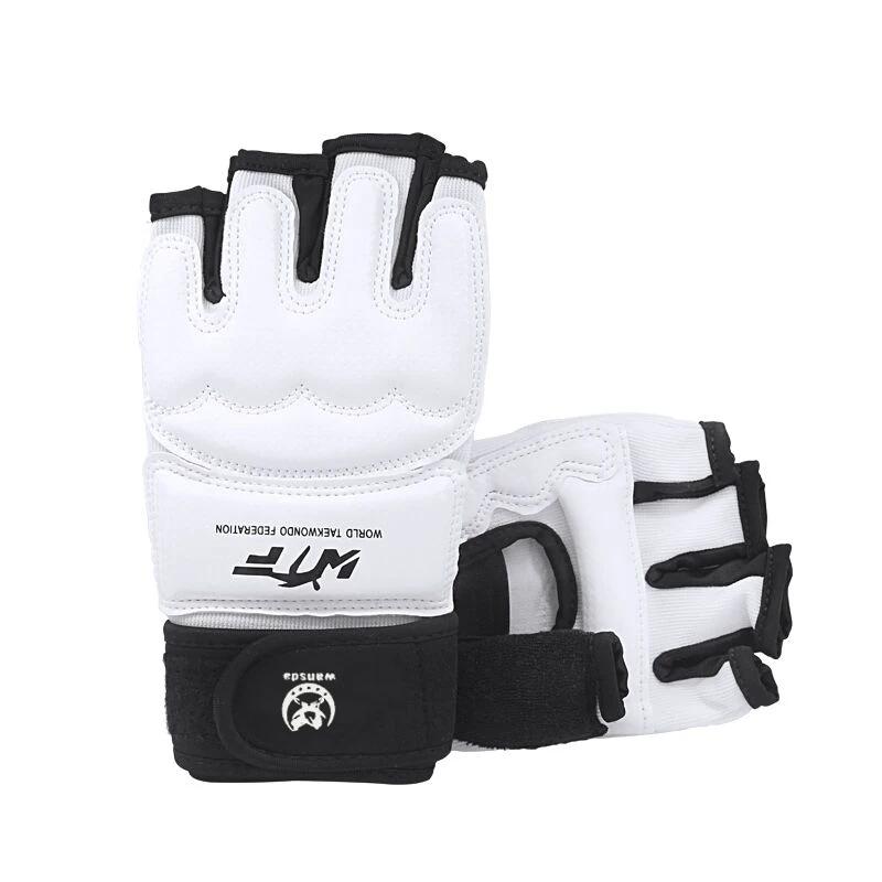 Luvas De Boxe De Couro PU Kick, Luvas MMA, Treinamento Muay Thai, Equipamento Boxer Fight, Meia Mitts, Equipamento De Boxe Preto, Alta Qualidade - Image 1