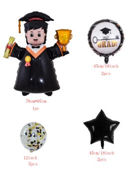 10 pçs balões de folha médico transparente confetes balão de látex parabéns conjunto de balões de formatura decorações de festa de formatura - Image 3