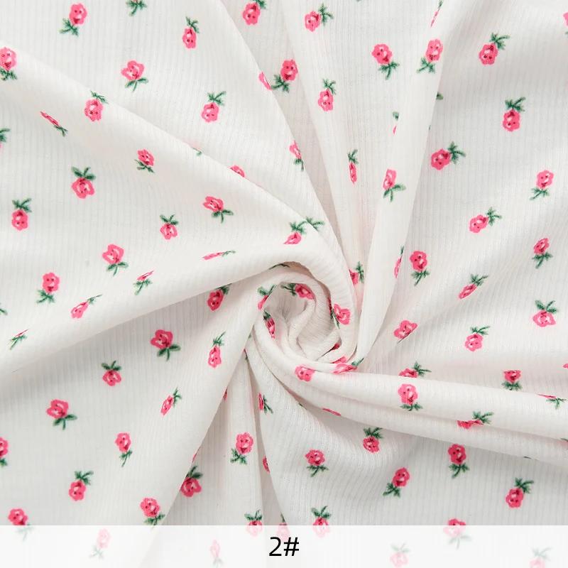45x140cm elástico 2x2 tecido costela de malha primavera verão vestido camisa roupas diy artesanal pano material de costura - Image 1
