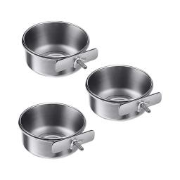 Aço inoxidável Clamp-On bebedor de água para Pet, Food Dish, Hamster, Bird Feeder, Parrot Feeding Bowl, Cage Cup - Image 6