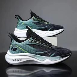 Tênis esportivos de corrida masculino moda casual popular malha de peixe tênis respirável tênis de corrida - Image 3