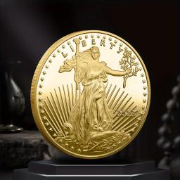 Coleção de Moedas Estátua da Liberdade, Metal, Tridimensional, Medalha Comemorativa, Emblema - Image 2