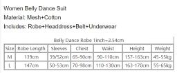Terno de treinamento de dança do ventre para mulheres impresso prática de dança do ventre robe roupas shaabi baladi folk vestido feminino roupas orientais - Image 6