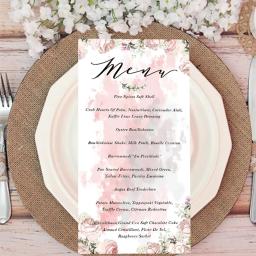 Aquarela Botânico Flor Padrão Imprimir Cartões, Festa de casamento personalizado menu, MR e MRS, Obrigado, Pessoal, 10Pcs - Image 2