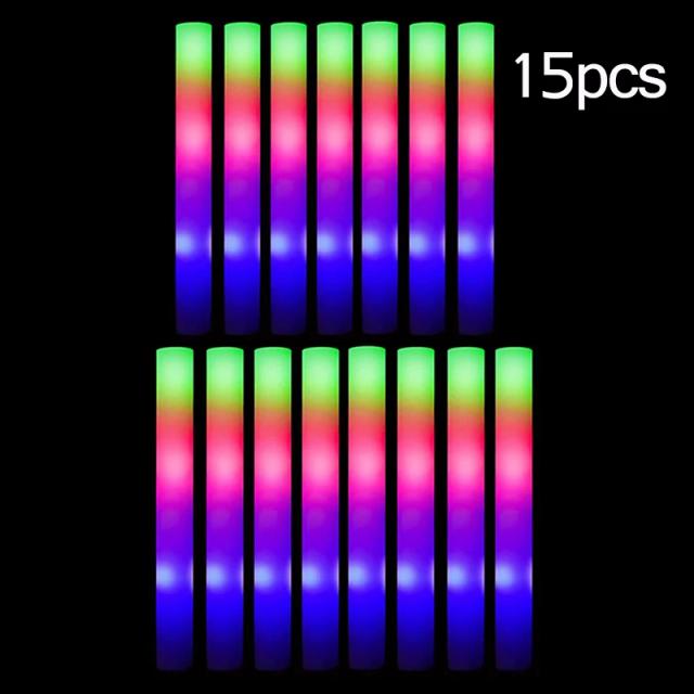 Bastões de Espuma LED RGB Coloridos - Iluminação para Festas e Eventos