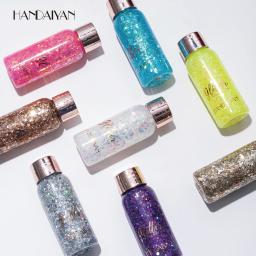 Conjunto de gel de glitter corporal com lantejoulas de sereia, maquiagem corporal líquida com glitter holográfico de longa duração para mulheres, gel de glitter facial à prova d'água - Image 2