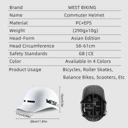 West bike-capacete de bicicleta com aberturas para homens e mulheres, equipamento de segurança bicicleta, scooter elétrico, MTB - Image 6