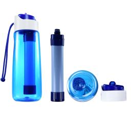 750ml grande capacidade palha copo de filtro ao ar livre caminhadas equipamentos acampamento sobrevivência emergência purificador água garrafa água potável - Image 6