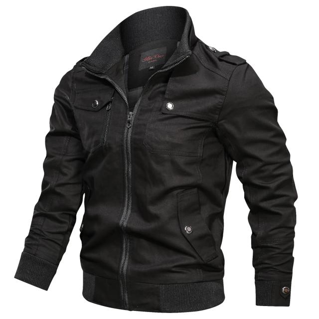 Jinda Jaqueta Masculina Gola Alta Zíper Casual Algodão Inverno