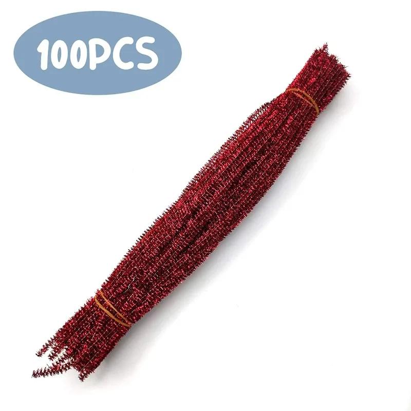 Torcida Rod colorido com fio de ferro, Chenille Stem, Lã Raiz, Fofo Bar, Artesanato DIY, Torcendo Bar Decorações, 100pcs - Image 1