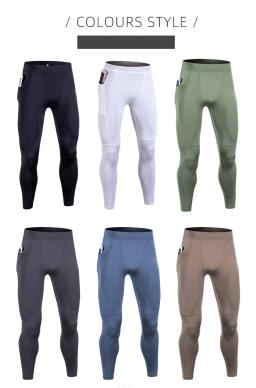 Esportes masculinos correndo leggings com bolso com zíper, calças de compressão, calças justas de basquete, ginásio Rush Guard Fit, alta qualidade Sportswear - Image 4