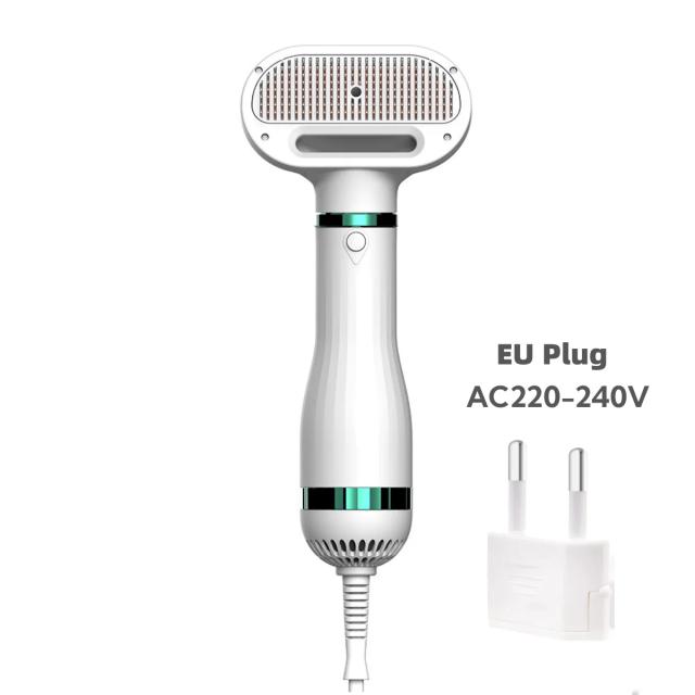Secador Portátil para Pets com Escova Slicker, Ventilador e 3 Configurações de Calor para Secagem e Limpeza Eficiente de Pelos