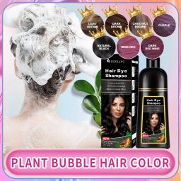 3in 1 shampoo para homens e mulheres, tintura de cabelo, natural, preto, branco, 7 cores, 500ml - Image 2