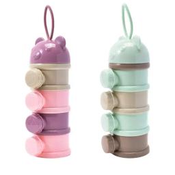 Caixa de armazenamento portátil do leite em pó do bebê, caixa multi-camada do alimento do bebê, recipientes do petisco 4-Layer, organizador do alimento do curso do derramamento - Image 1
