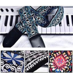 Bordado Print Guitar Strap Estilo étnico Vintage Alça ajustável para Guitarra Elétrica Folk Baixo Ukulele Guitar Acessórios - Image 5