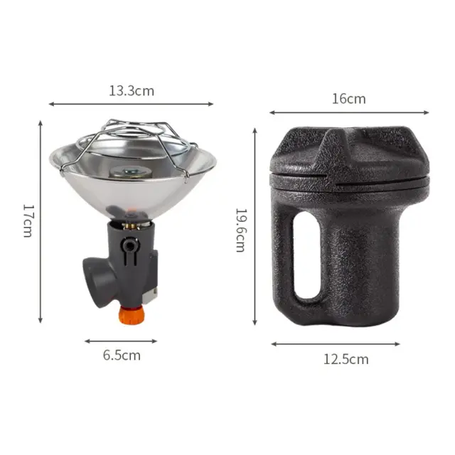 Aquecedor Portátil de Aço Inoxidável Windproof a Gás Butano para Acampamento e Armazenamento Prático