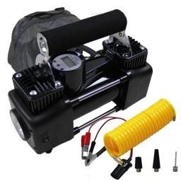 Bomba de ar de alta pressão digital portátil para carros, compressor de ar, cilindro duplo, metal inflável, automático, insuflador de pneus elétricos, 12V - Image 1