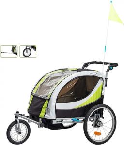 Trailer de bicicleta dobrável ao ar livre para crianças, Jogging Stroller, Transportation Goods, Park Bicycle Trailer - Image 1