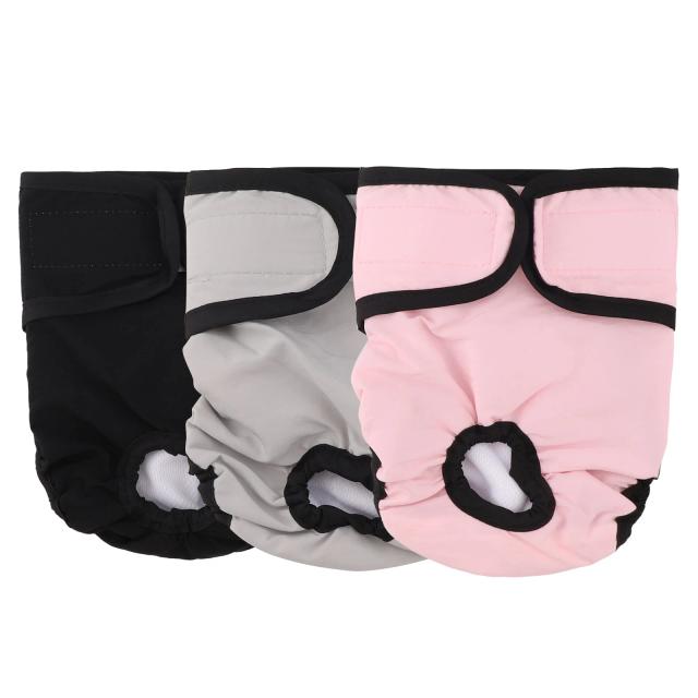 Fraldas Reutilizáveis e Laváveis para Cães Fêmeas - Pack com 3 Fraldas Ajustáveis e Absorventes