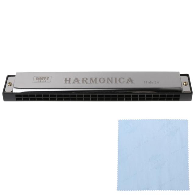 Harmônica Profissional de 24 Buracos em Metal: Ideal para Iniciantes