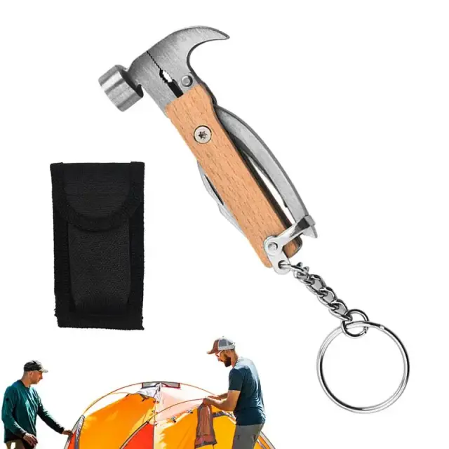 Martelo Multiferramenta 8 em 1: O Gadget Ideal para Camping e Sobrevivência, Presentes para Namorados, Maridos e Vovôs
