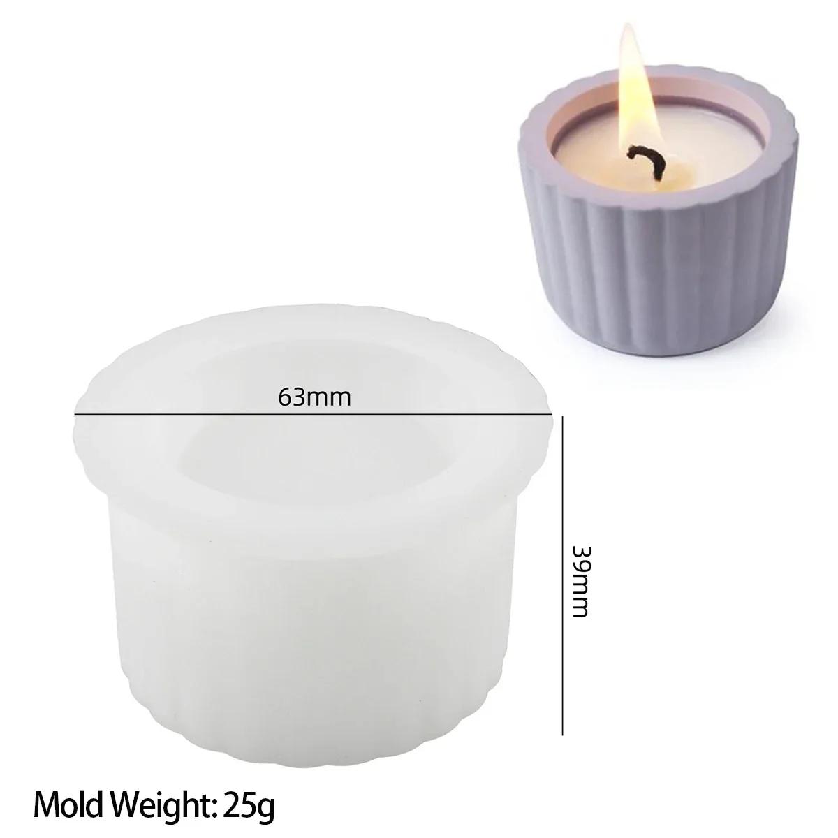 Silicone Rodada Stripe Vela Jar Moldes, DIY Cimento Gesso Caixa De Armazenamento, Molde De Cerâmica, Arte Concreta, Suprimentos Decoração, Garrafa, Decoração - Image 1