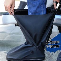 Capas antiderrapantes pretas para bicicleta, Botas de ciclismo ao ar livre, Cobertura de sapatos impermeáveis, Roupas de bicicleta, Motocicleta turística, Antiderrapante, Inverno - Image 4