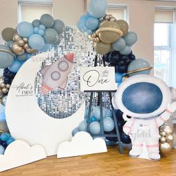 Astronauta e astronauta, fundo de papelão, adereços fotográficos, tema do foguete espacial, festa de aniversário, chá de bebê, bricolage, aniversário infantil - Image 1