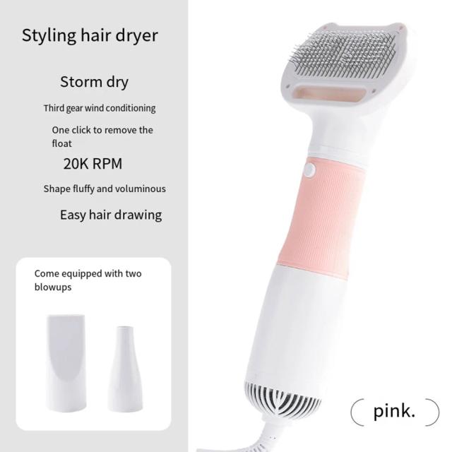 Secador de Cabelo para Cachorros 3 em 1: Grooming Eficiente com Ventilador, Escova e Pente Integrados