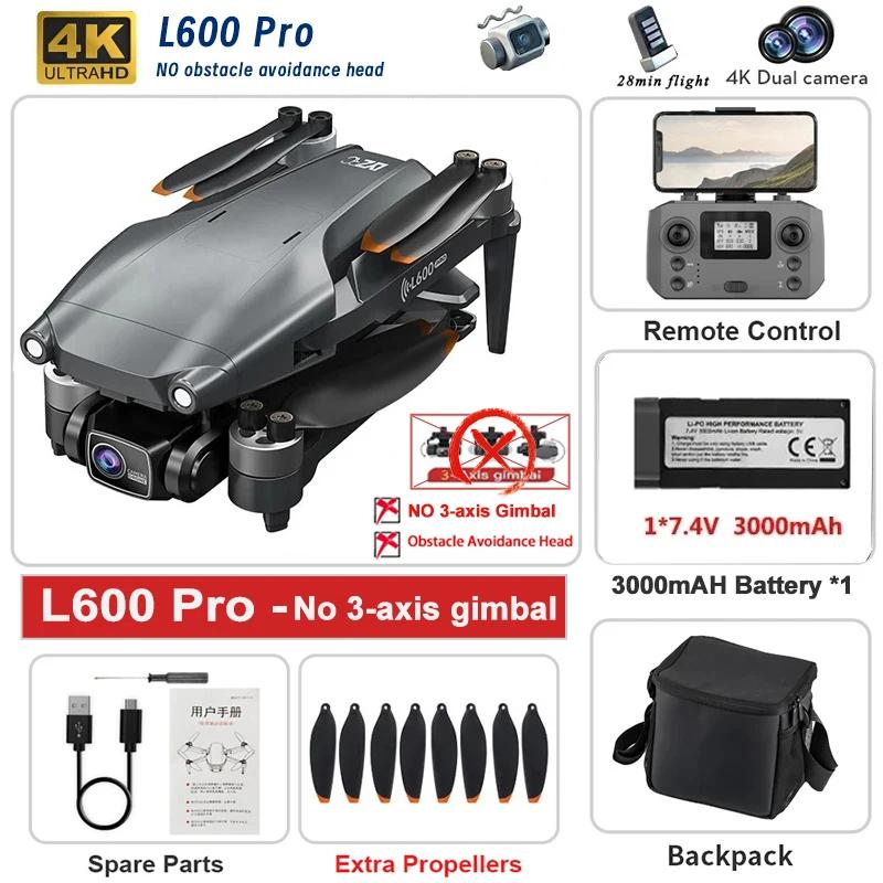 Drone L600 PRO / PRO MAX 4K Profissional com Câmera Dupla, Gimbal de 3 Eixos, Motor Brushless, Evitação de Obstáculos, WiFi FPV, Quadricóptero RC, Brinquedo - Image 1