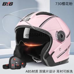 Capacete de scooter elétrico 730, capacete de motocicleta, lente dupla de quatro estações - Image 6