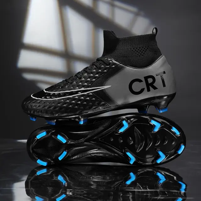 Sapatos de Futebol Long Spikes para Homens - Chuteiras Respiráveis e Confortáveis Unisex para Indoor e Outdoor
