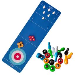 Mini jogo shuffleboard dobrável para crianças e adultos, esportes divertidos, jogo de boliche de mesa, escola, viagens, família, 3 em 1 - Image 1