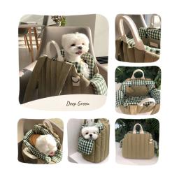 Carrinho de estimação portátil com assento de carro, Cama de viagem para cães pequenos e gatos, Bolsa de estimação de segurança - Image 5