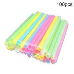 100pcs Grandes canudos Cores Misturadas Para Pérola Bolha Leite 20cm x 1cm Bar Acessórios Chá Smoothie Party Plastic - Image 2