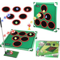 Conjunto de golfe jogo esteira alvo cinta suporte interior e exterior portátil pai criança brinquedo interativo das crianças - Image 2