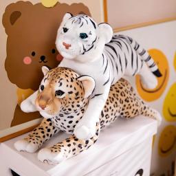 50cm realista tigre leopardo brinquedos de pelúcia macio animais selvagens simulação tigre branco jaguar boneca crianças presentes aniversário - Image 6