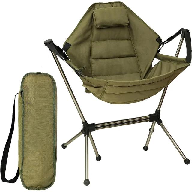Cadeira Dobrável de Alumínio para Adultos - Ideal para Camping e Piquenique com Rotação de 180 Graus