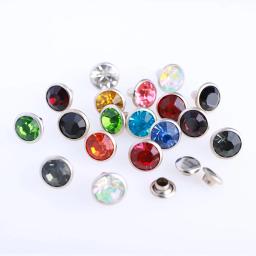 100 conjuntos de 6/8mm cristal ab guarnição rebites strass diamante studs para diy artesanato saco roupas couro deco picos broca vidro rebite - Image 1