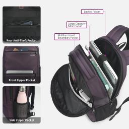 Tigernu moda feminina mochila roxo anti roubo 15.6 polegada portátil mochila feminina à prova dwaterproof água mochila de viagem escola sacos - Image 2