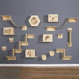 Móveis de parede Hammock para gato, Prateleiras De Escalada, Gato Arranhando Post, Escada De Madeira, Escada De Sisal, Quadro De Escalada - Image 1